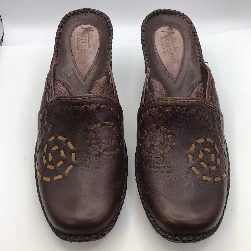 Clarks Artisan Open Back Mule Clog Sz 8.5 Wedge - image 6